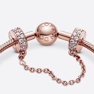 Clear Pavé Safety Chain Clip Charm